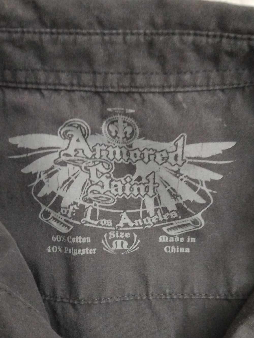 Armored Saint Of Los Angeles Metal Band Button Up Shirt Men's Medium Read - Picture 2 of 5